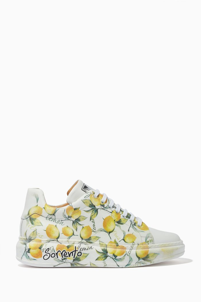 

Forte de Marmi Print Sneakers in Leather, Yellow