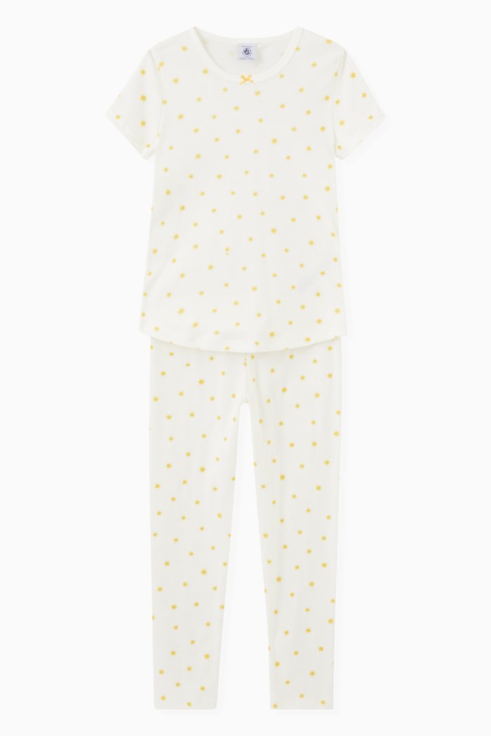 

Sun Themed Pyjama Set in Organic Cotton, White