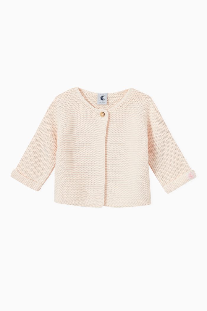 

Knitted Cardigan in Organic Cotton, Pink