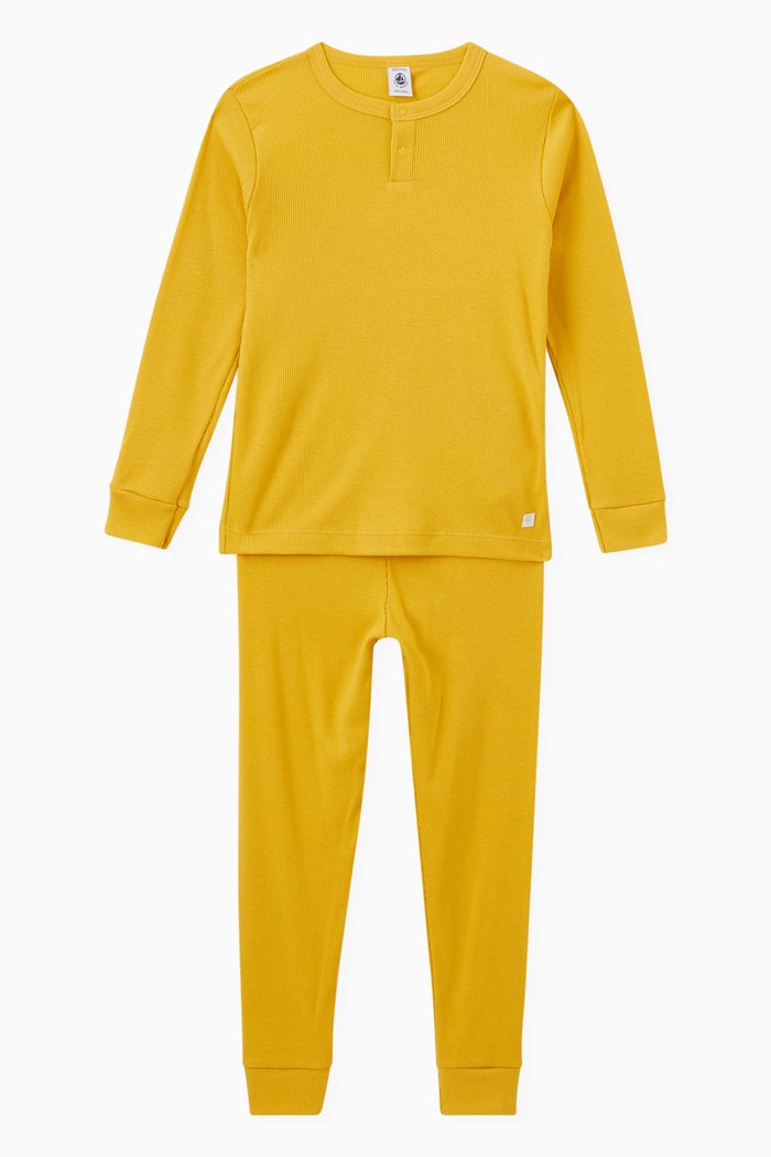 

Plain Pyjama Set in Cotton & Tencel, Yellow