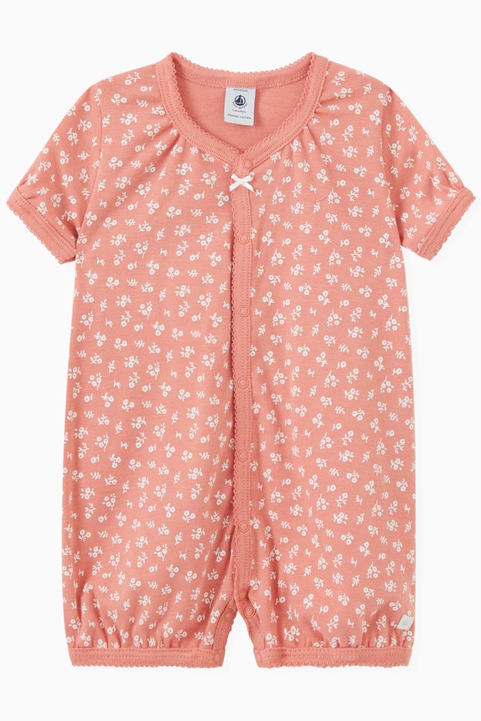 

Floral Playsuit in Organic Cotton, Pink