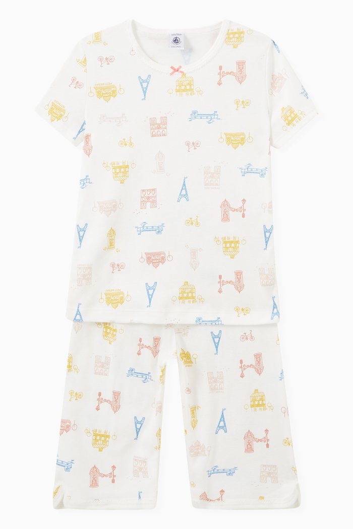 

Paris Print Pyjama Set in Organic Cotton, Multicolour