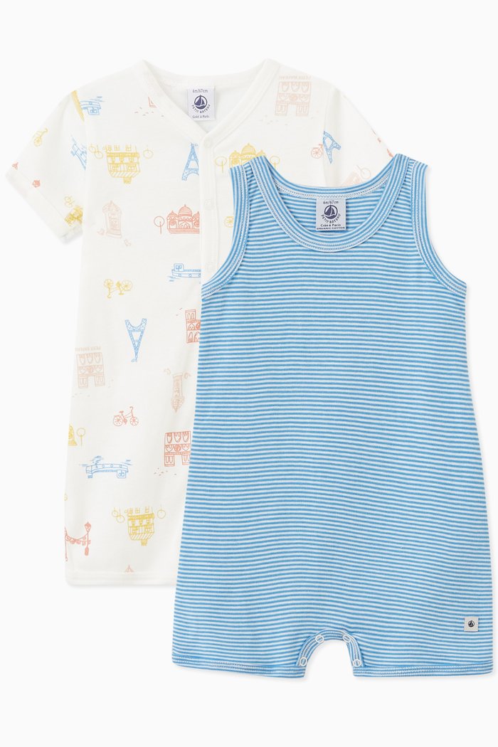 

Paris Theme Playsuit in Cotton, Set of Two, Multicolour