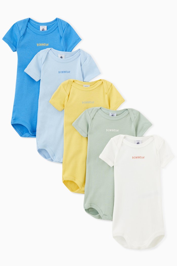 

Bodysuit in Cotton, Set of Five, Multicolour