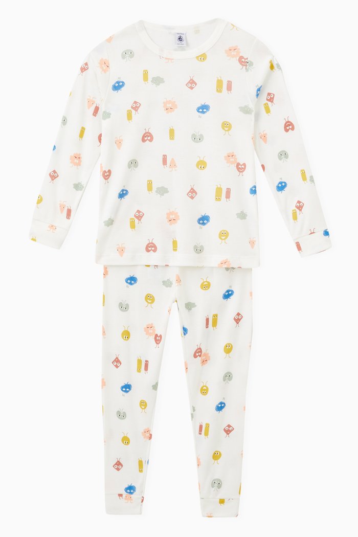 

Feelings Themed Pyjama Set in Cotton & Tencel, Multicolour