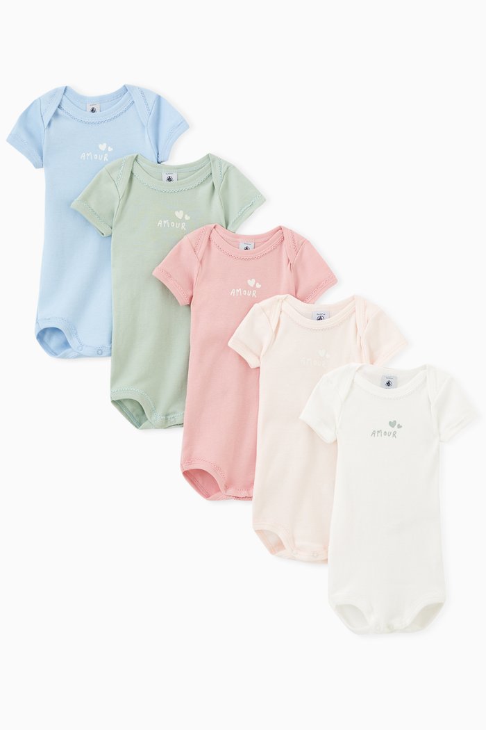 

Bodysuit in Cotton, Set of Five, Multicolour