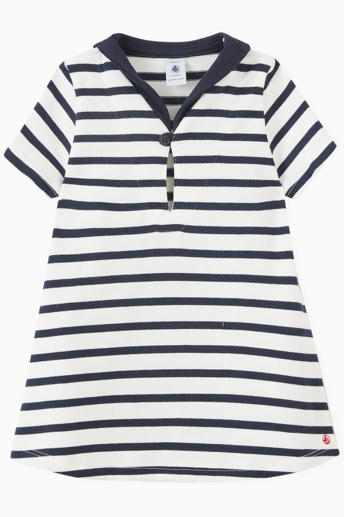 

Flared Sailor Dress in Cotton, Multicolour