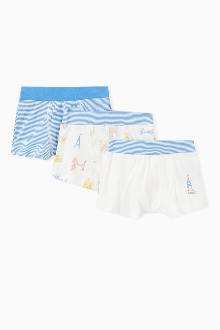 

Paris Themed Boxers in Cotton, Set of 3, Multicolour
