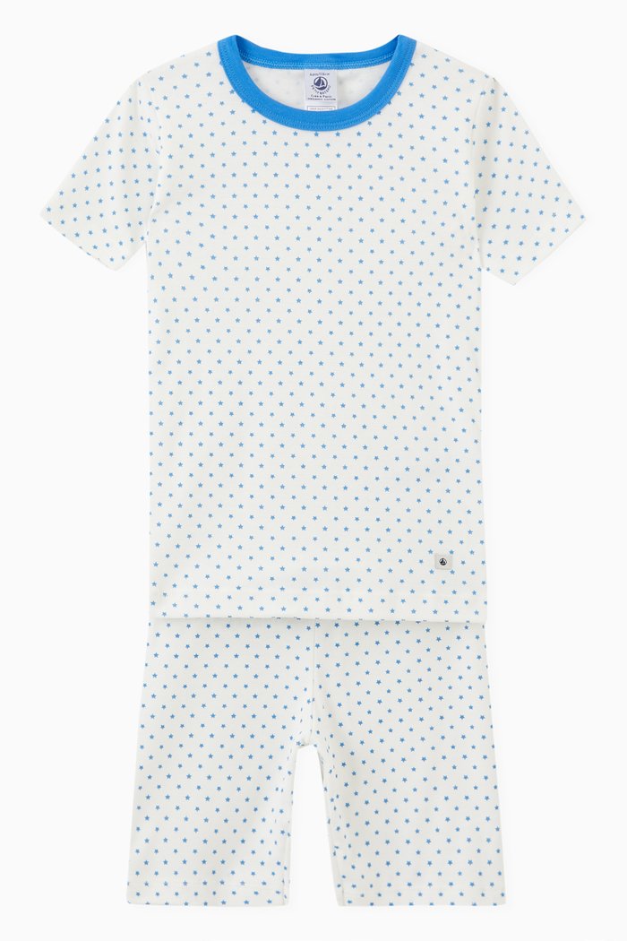 

Star Print Pyjama Set in Organic Cotton, Multicolour