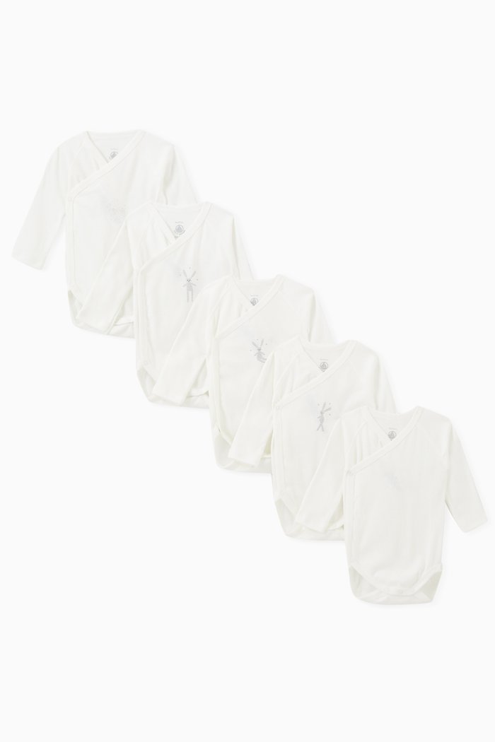

Bodysuit in Cotton, Set of Five, White