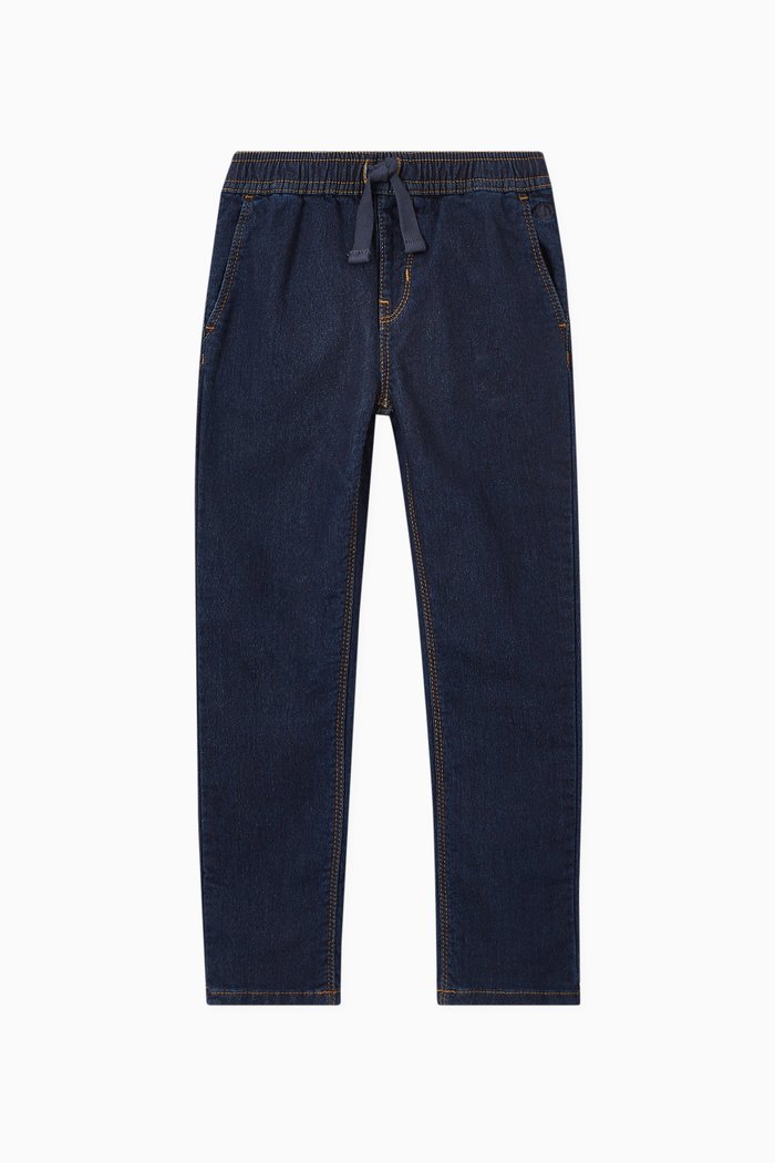 

Drawstring Trousers in Denim, Blue