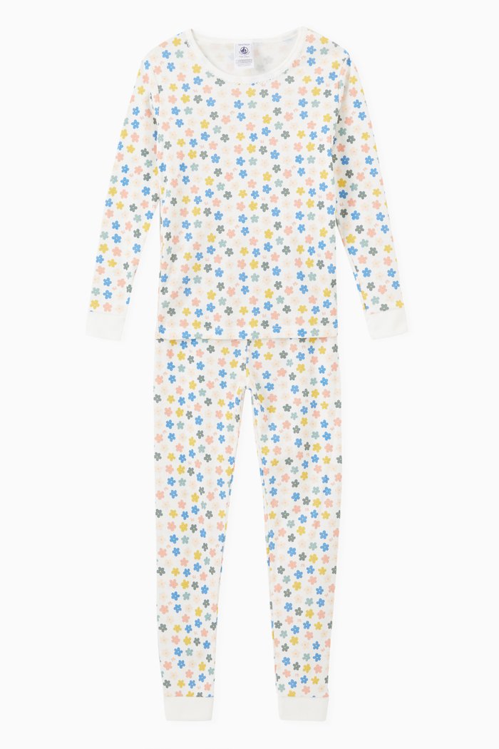 

Glow-in-the-Dark Floral Pyjama Set in Cotton, Multicolour