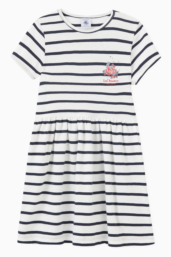 

Stripe Print Dress in Organic Cotton, Multicolour