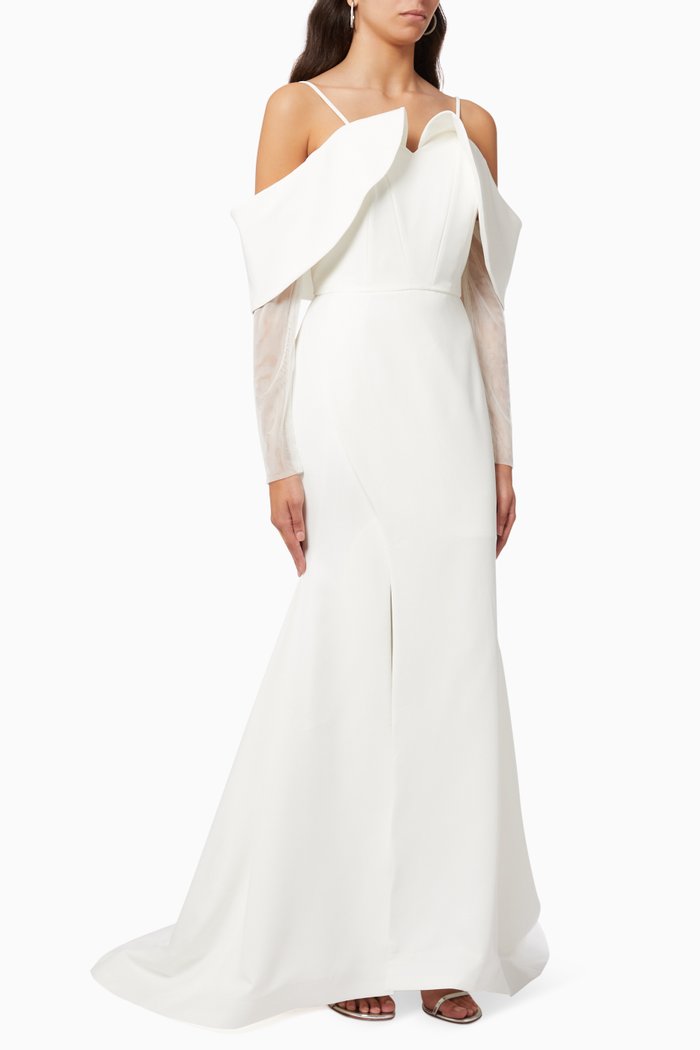 

Pintuck Gown in Tulle, White
