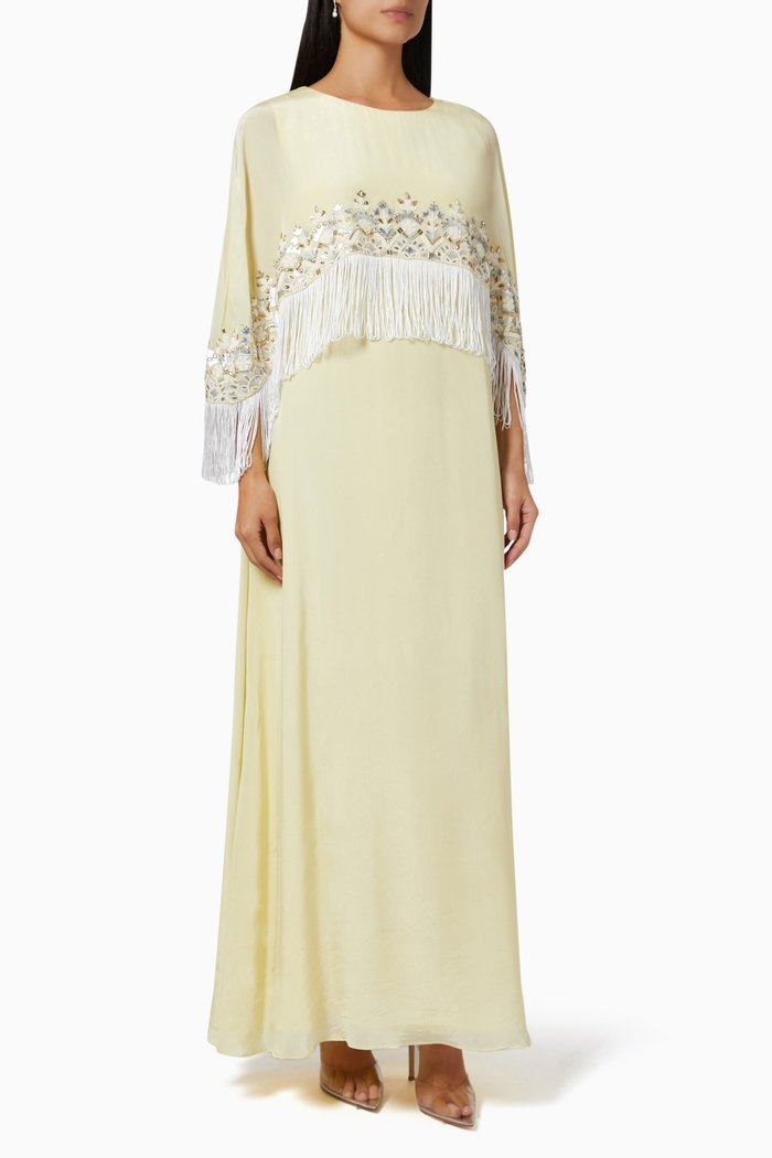 

Belle Cape Kaftan in Silk Crepe, Yellow