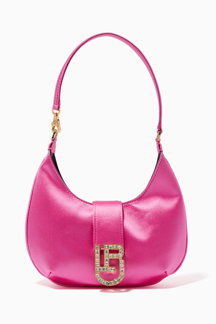 

Cindy Baguette Bag in Satin, Pink