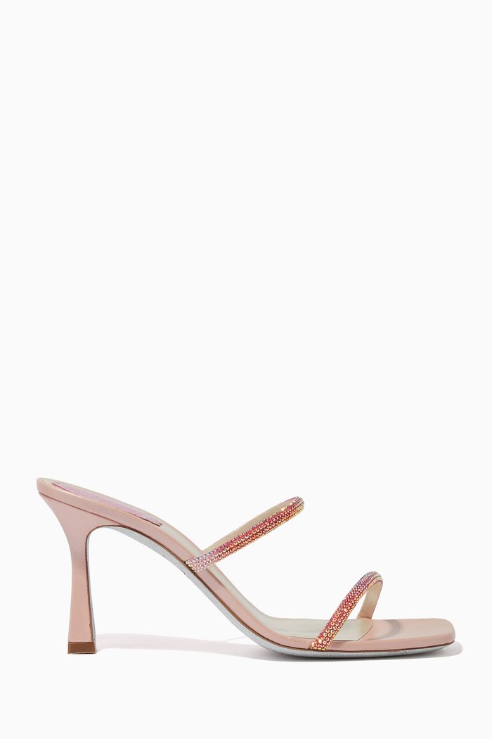 

Bessie 80 Mule Sandals in Satin, Multicolour