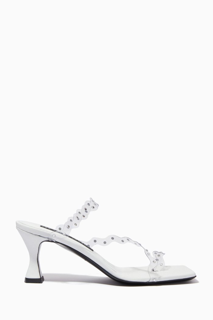 

Amanda Waves Mules in Nappa Leather & PVC, White