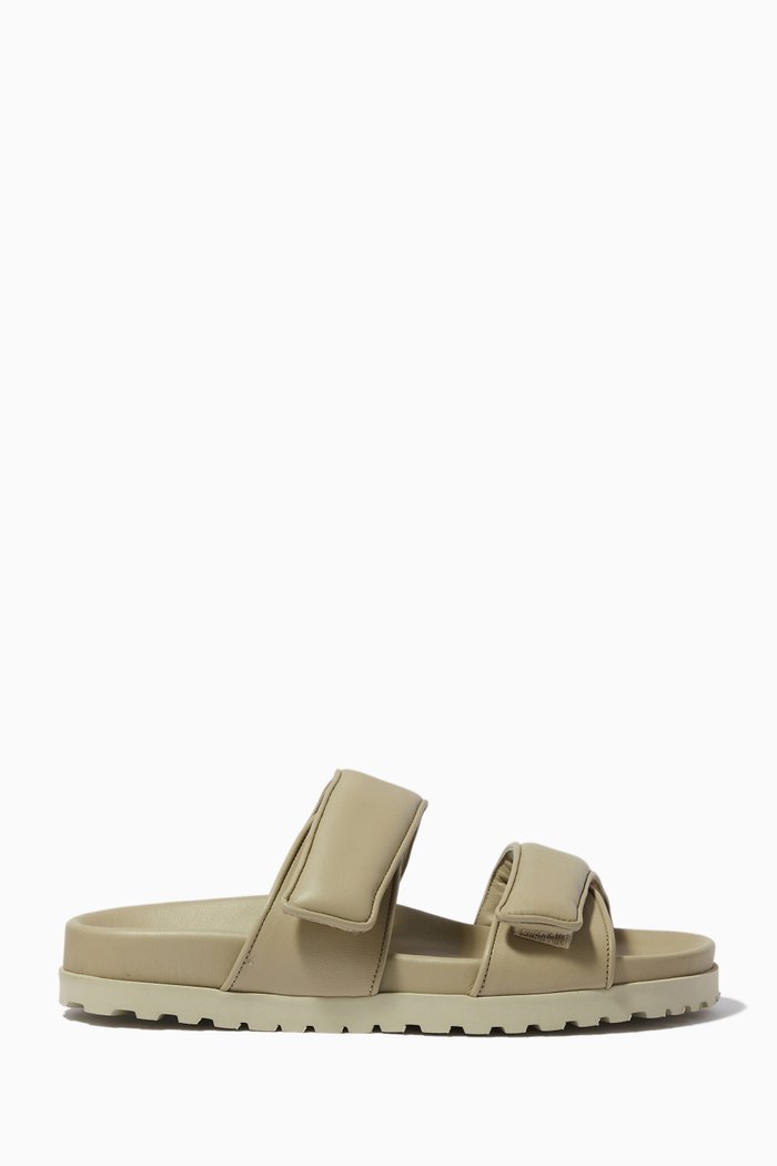 

x Pernille Teisbaek Perni 11 Platform Sandals in Leather, Green