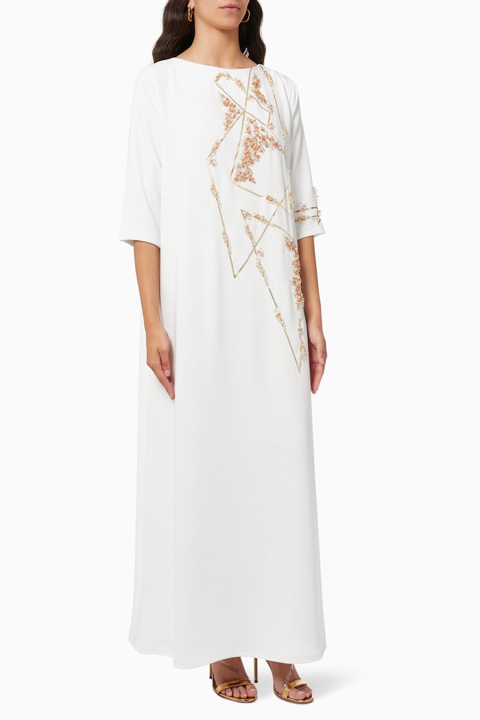 

Sequin Embellished Kaftan, White