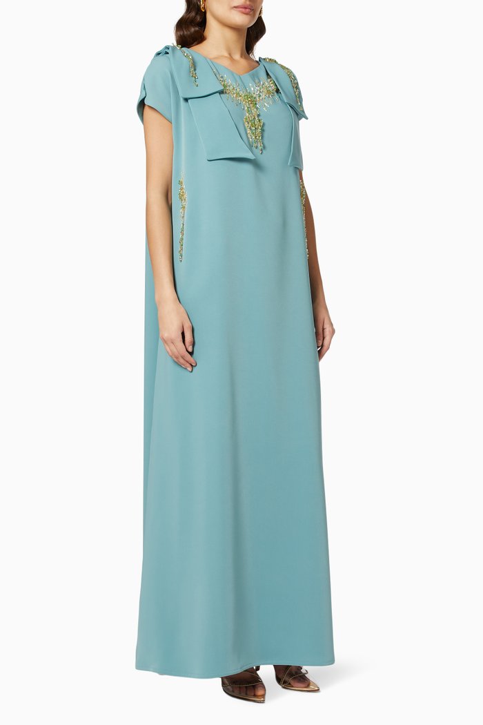 

Sequin Embellished Kaftan, Green