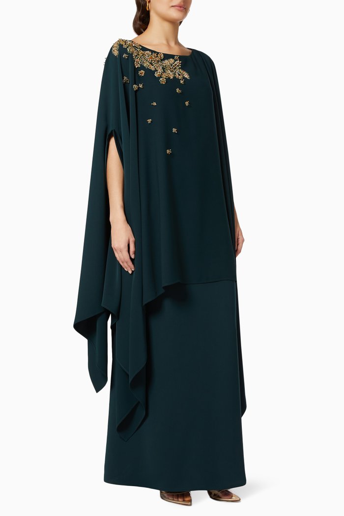 

Bead Embellished Kaftan, Green