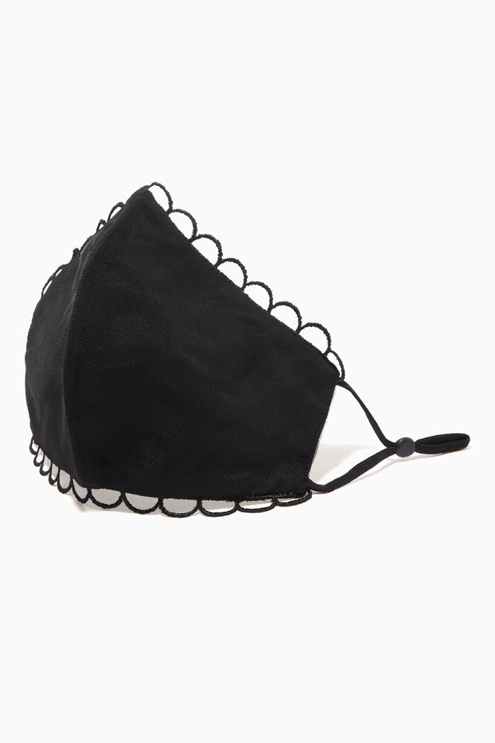 

Scalloped Face Mask, Black