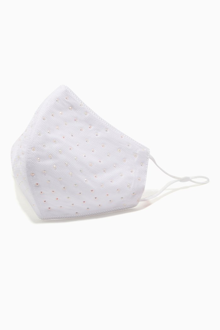 

Embellished Face Mask, White
