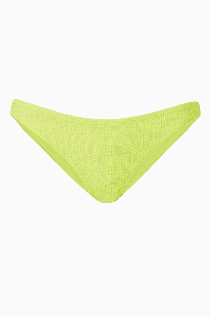 

Bikini Bottom in Textured Logo Jersey, Yellow