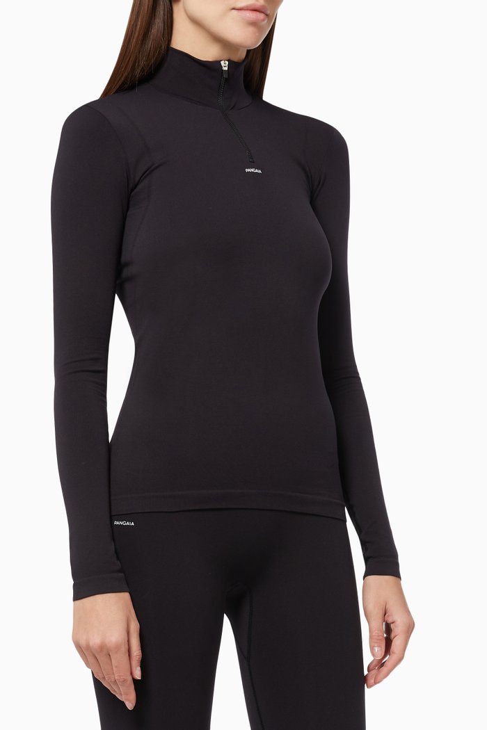 

Activewear Long Sleeve Zipped Shirt 2.0, Black