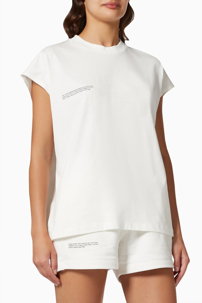 

Organic Cotton Cropped Shoulder T-shirt with C-FIBER™, Neutral