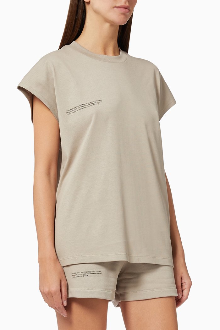 

Organic Cotton Cropped Shoulder T-shirt with C-FIBER™, Grey