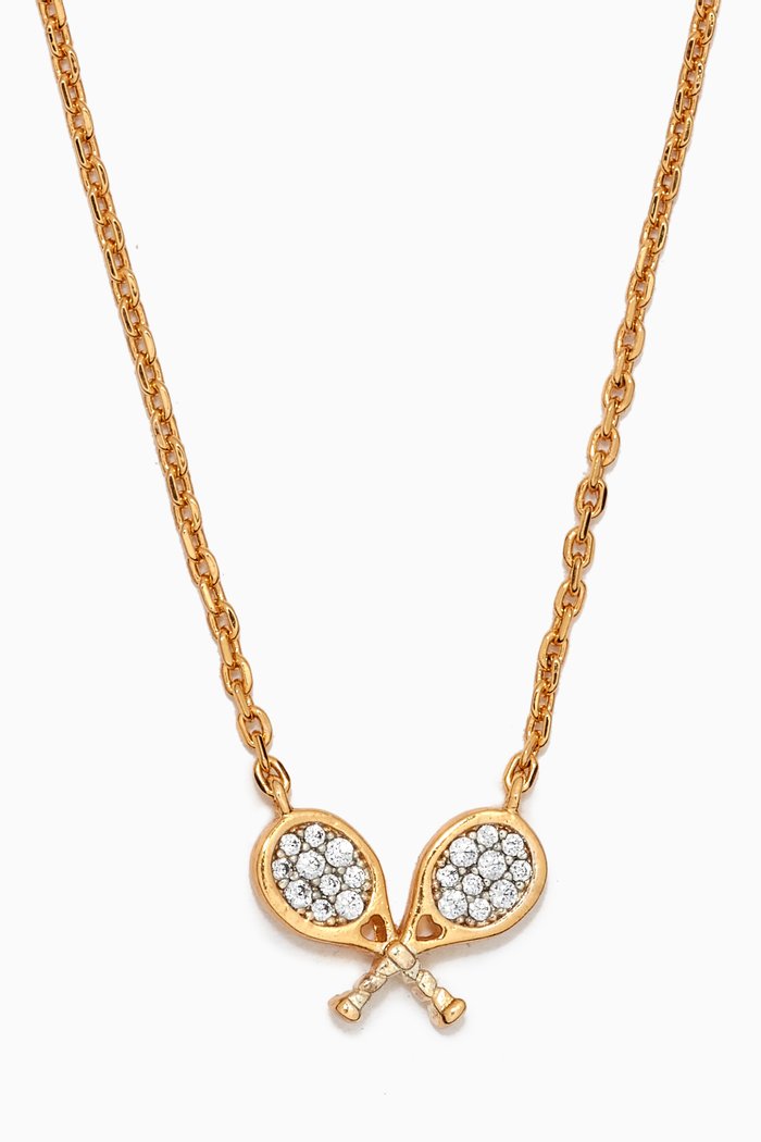 

Queen of the Court Tennis Necklace in Gold-plated Metal, Multicolour