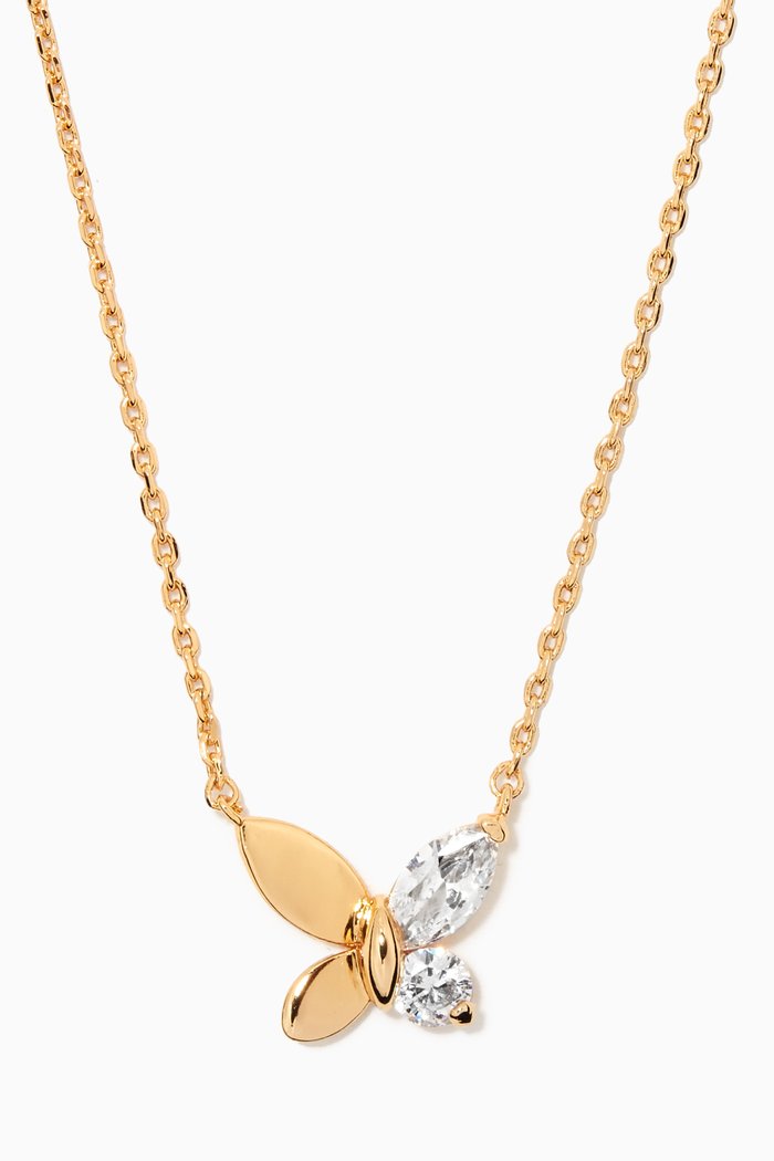 

Social Butterfly Pendant Necklace in Gold-plated Brass, Neutral