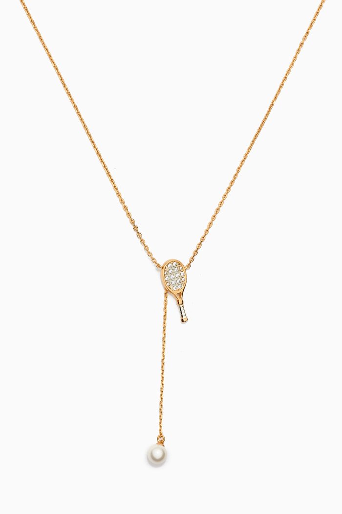 

Queen of the Court Tennis Lariat Necklace in Gold-plated Metal, Multicolour