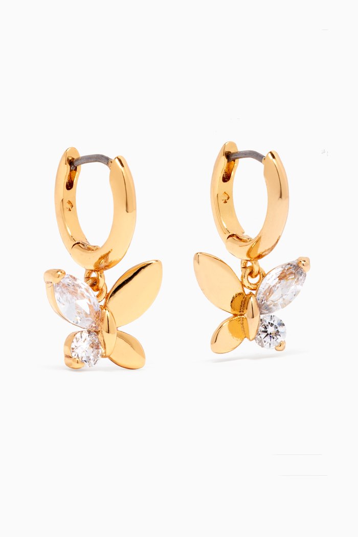 

Social Butterfly Huggies in Gold-plated Brass, Neutral