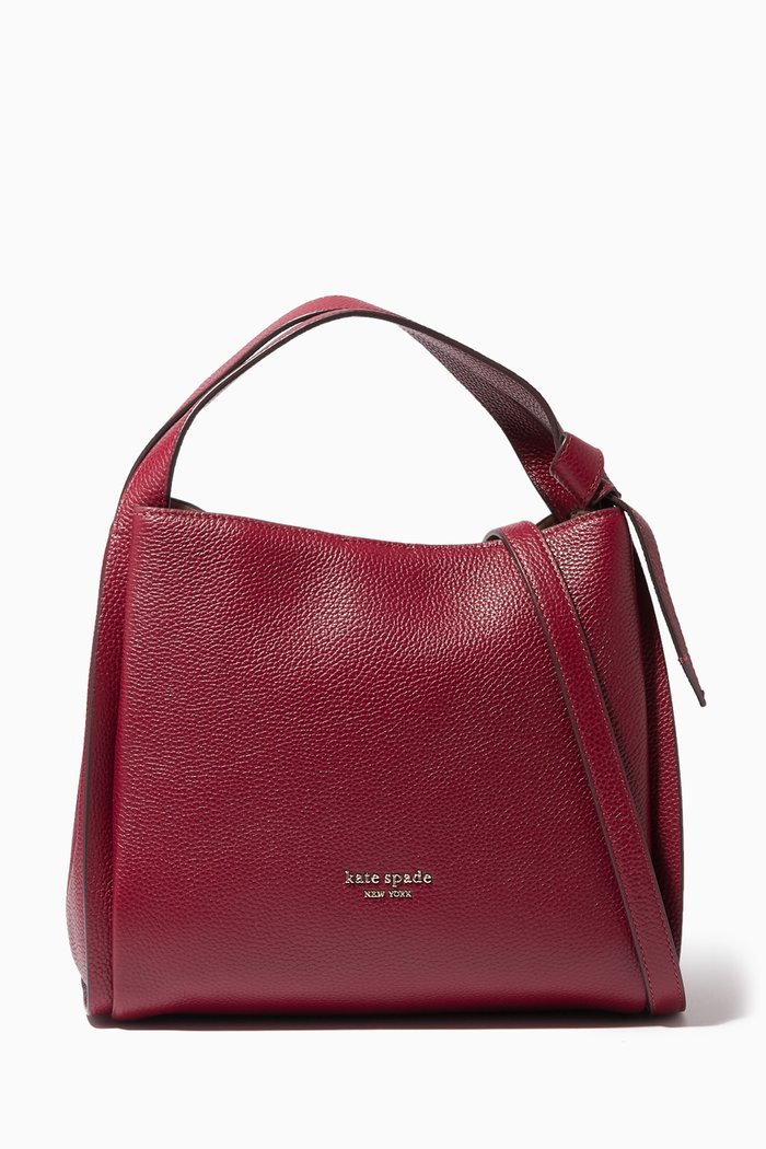 

Knott Medium Tote Bag in Leather, Red