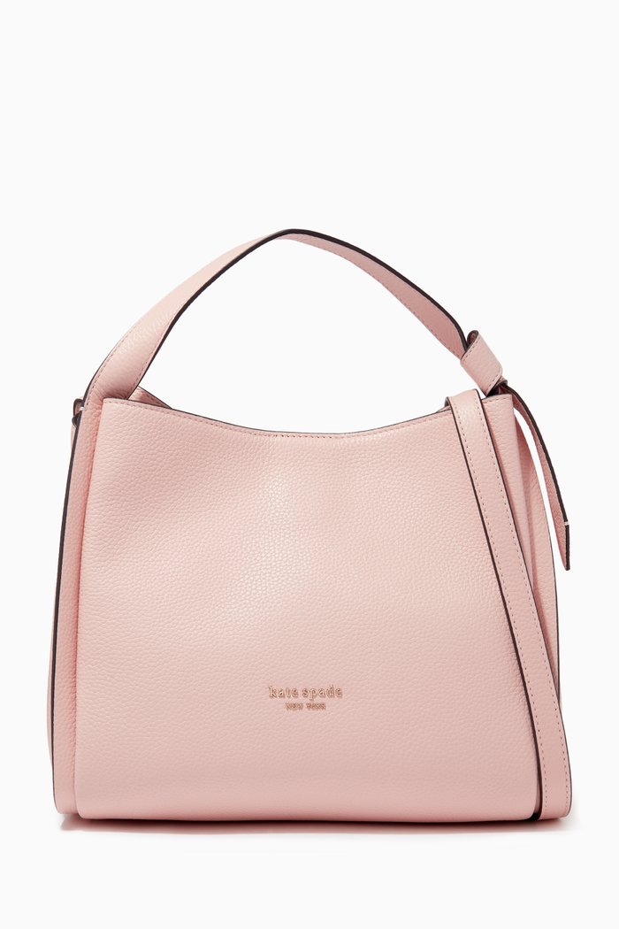 

Knott Medium Tote Bag in Leather, Pink
