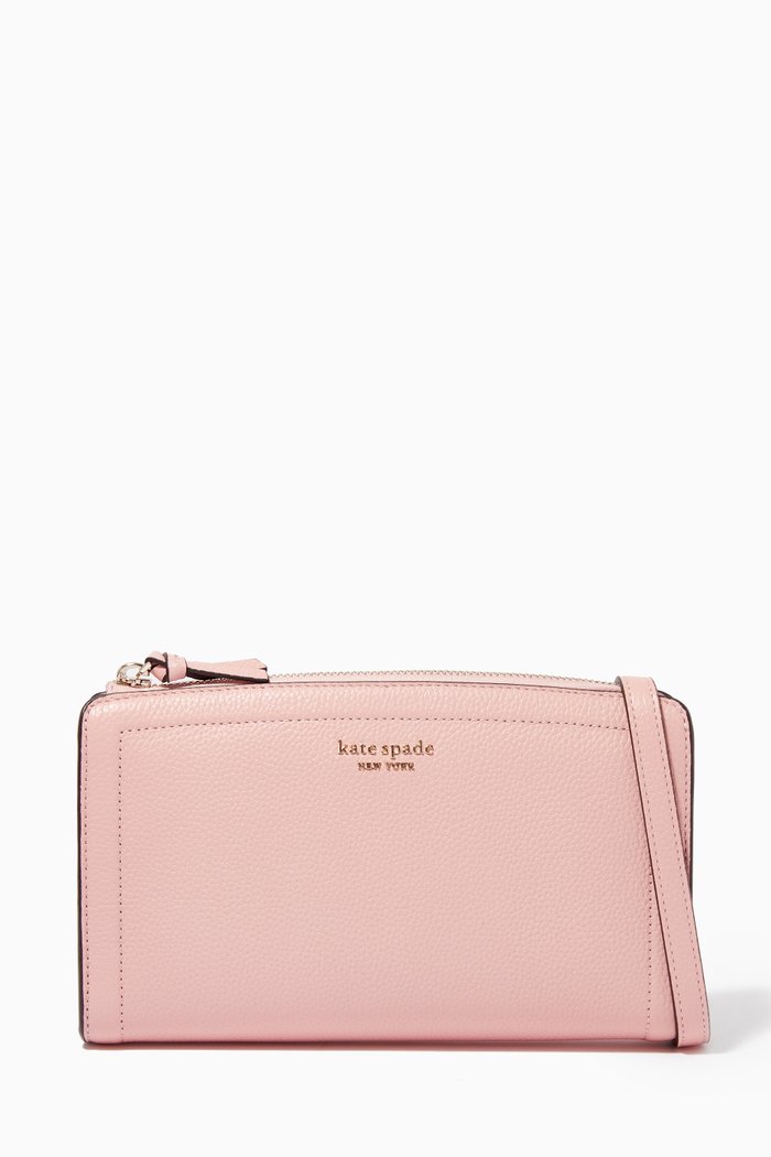 

Knott Small Crossbody Bag in Pebbled Leather, Pink