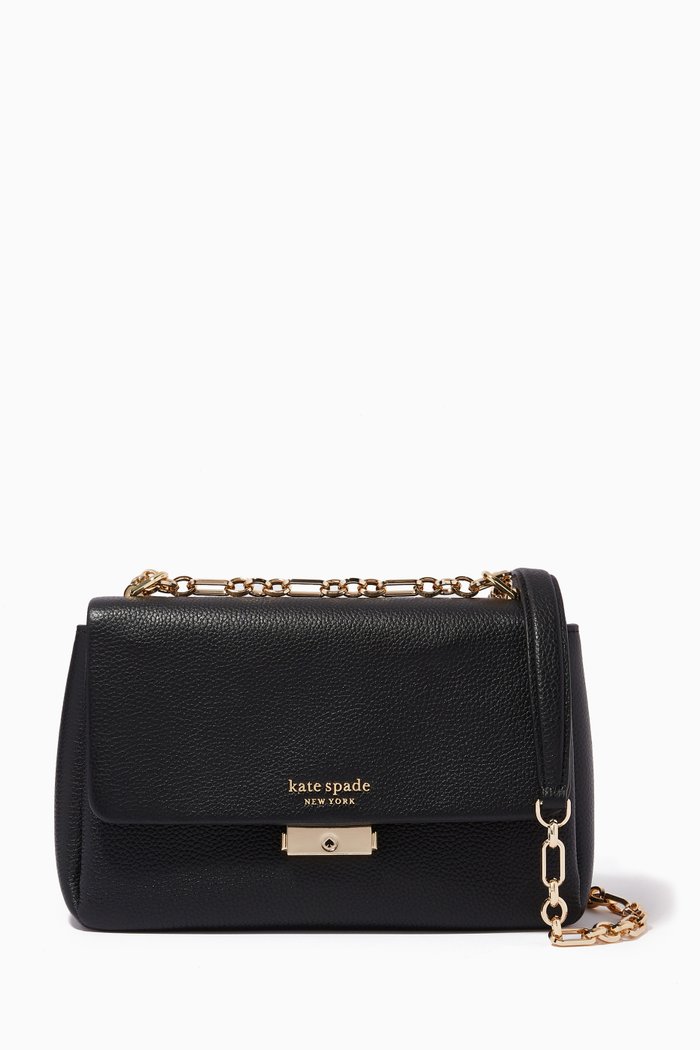 

Carlyle Medium Bag in Pebbled Leather, Black