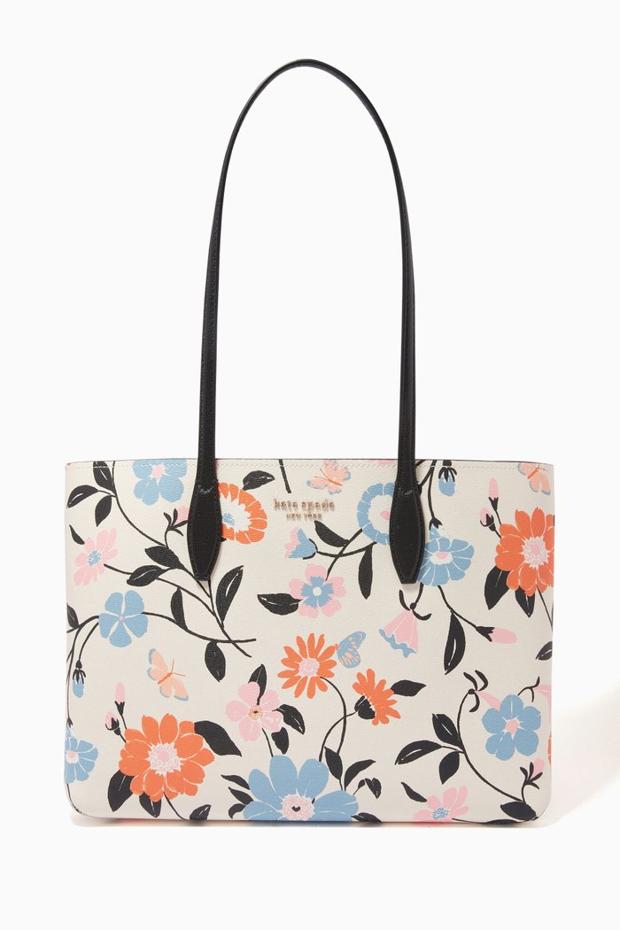 

All Day Large Tote Bag in Floral Garden PVC, Multicolour
