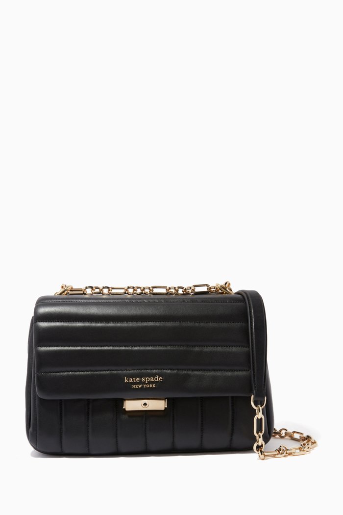

Medium Carlyle Shoulder Bag in Quilted Leather, Black