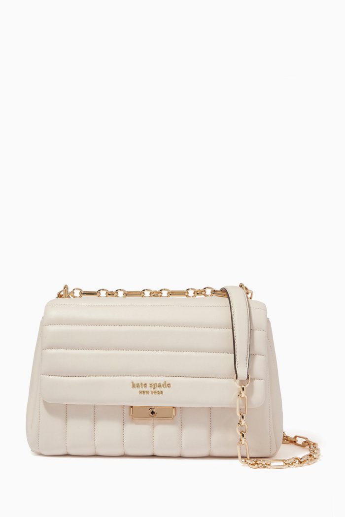 

Medium Carlyle Shoulder Bag in Quilted Leather, Neutral