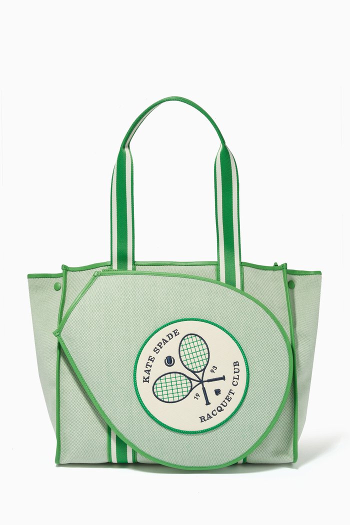 

Courtside Large Tote Bag in Canvas, Green