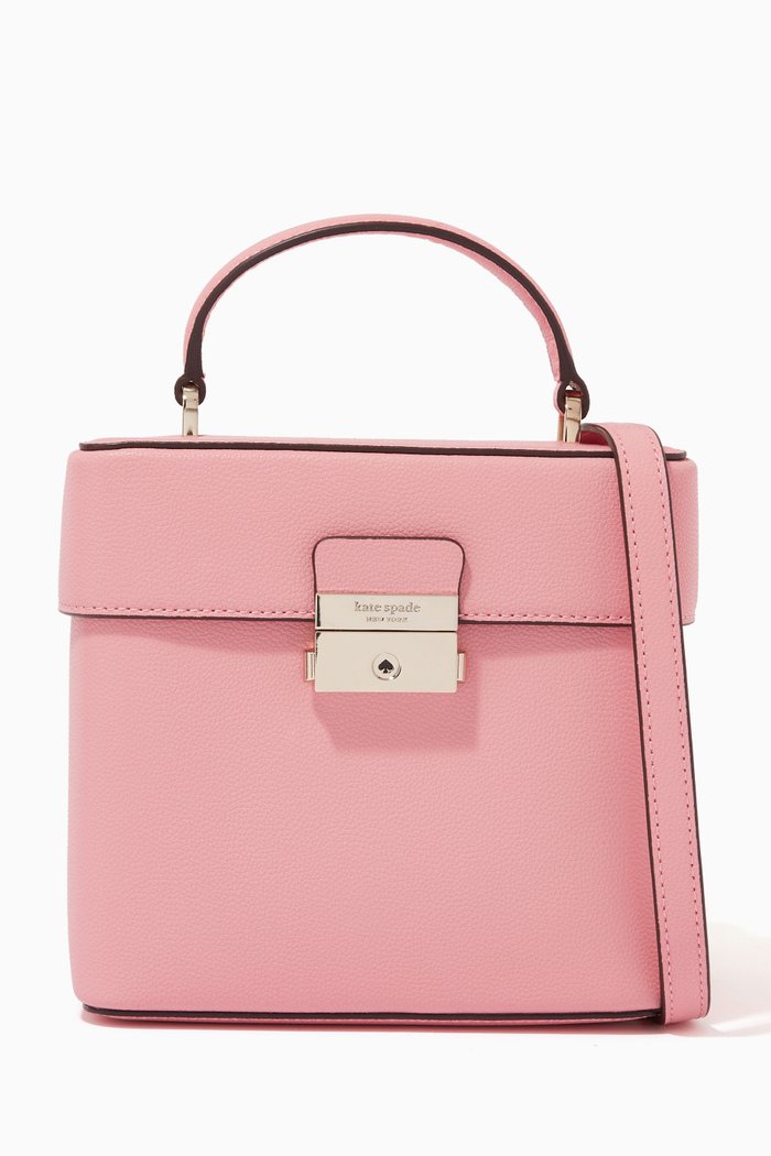 Voyage Small Top-handle Crossbody in Textured Leather, Pink
