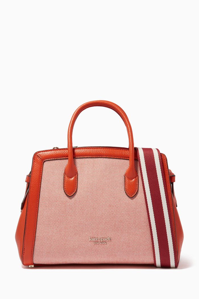 

Knott Medium Satchel Bag in Canvas, Orange