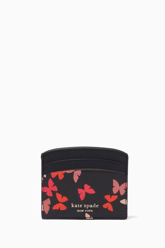 

Spencer Butterfly Card Holder in PVC, Black
