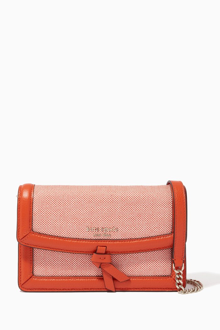 Knott Flap Crossbody in Canvas, Orange