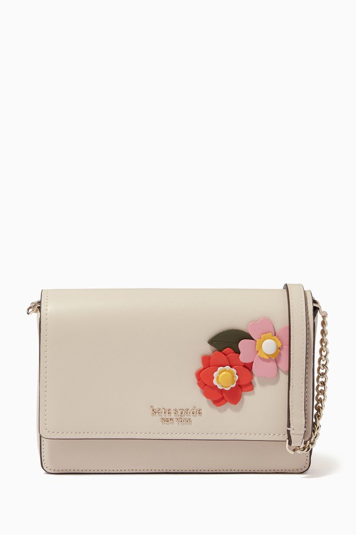 

Petal Flap Chain Wallet in Leather, Multicolour