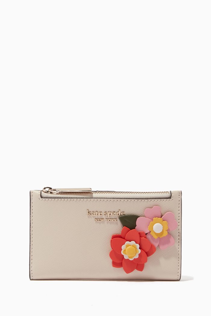 

Petal Small Floral Bi-fold Wallet in Leather, Multicolour